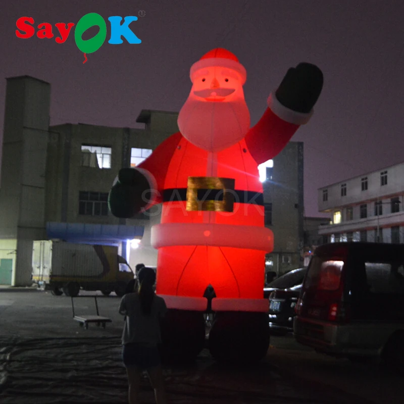 Sayok 16,4 футов надувной Санта-Клаус со светодиодной подсветкой гигантский надувной Санта-старый человек для Рождественского украшения наружного использования