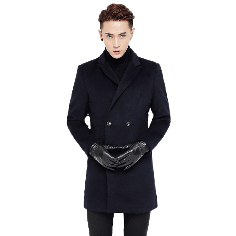 Толстое мужское шерстяное пальто мужская зимняя куртка Мужская брендовая одежда