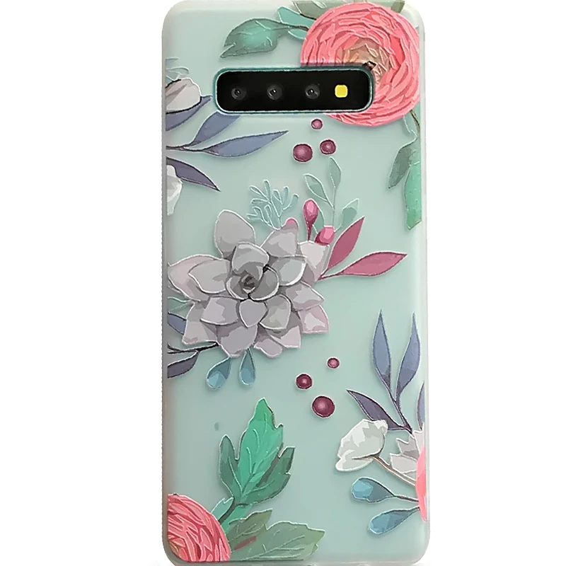 Ретро Чехол YHBBCASES для телефона с 3D цветами Samsung Note 8 9 чехлы Galaxy S8 S9 S10 Plus рельефный