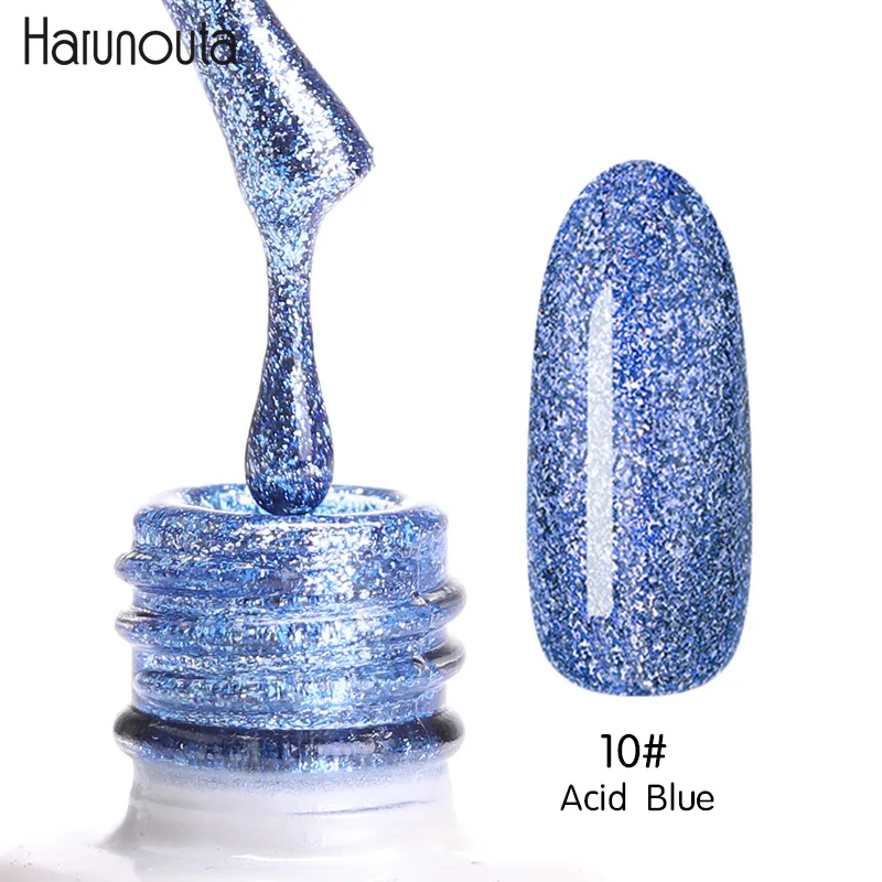 Acid Blue Harunouta 12 мл однотонная одежда личная гигиена Красный Фиолетовый Блеск Звездное платины краски стойкий гель для ногтей дизайн ногтей гель Лаки - Цвет: Acid Blue