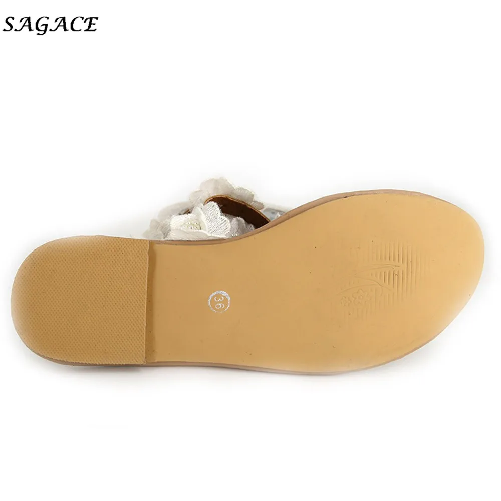 Женские сандалии на плоской подошве SAGACE летние из искусственной кожи с цветком