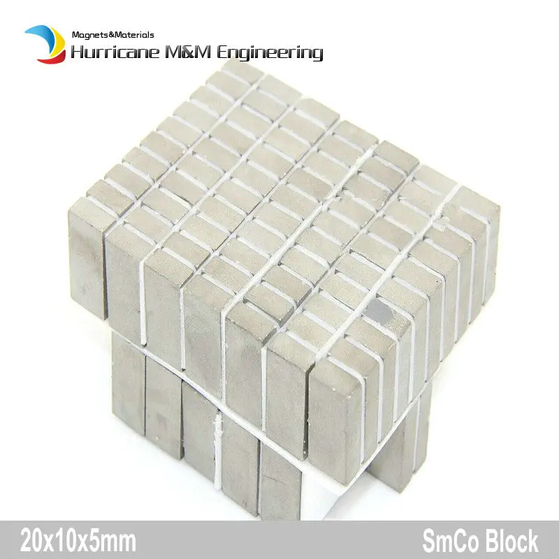 Магниты редкоземельные 20x10x5 мм класс YXG24H 100 градусов C высокая рабочая