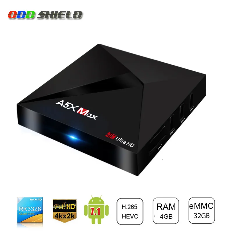A5X Max Smart Android 7 TV Box RK3328 4K HDR10 USB3.0 4 ГБ 32 двухдиапазонный Wifi LAN Bluetooth 0 HD медиаплеер pk MAX +