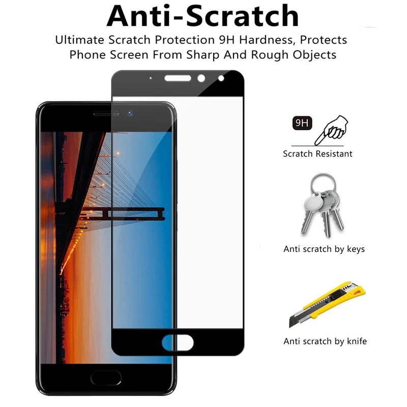 Полное покрытие экрана протектор для Meizu PRO 6 закаленное стекло PRO6 PLUS + 9H 2.5D анти