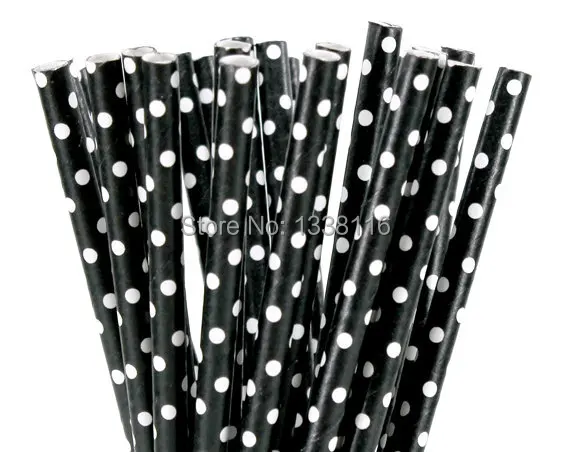100 шт. мини соломинки для напитков из бумаги в горошек|straws black|straws 100pcsstraw dot |