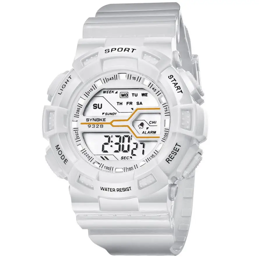 White SYNOKE Montre, детские, для мальчиков, для студентов, люксовый бренд, водонепроницаемые спортивные часы, светодиодный, цифровые, с датой, наручные часы, модные, Relogio L30 - Цвет: White