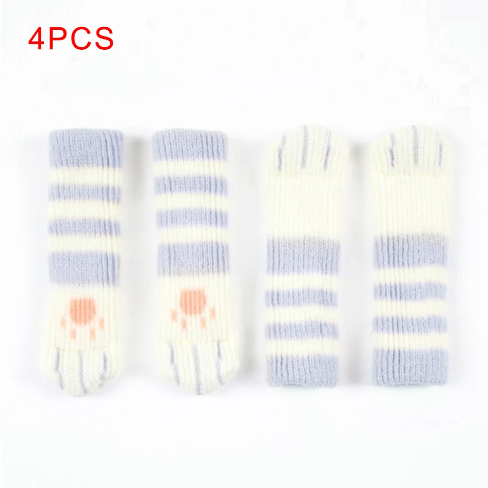 4 шт. стул ботиночки вязанные ножки для стульев крышка кошачьи лапы защитные