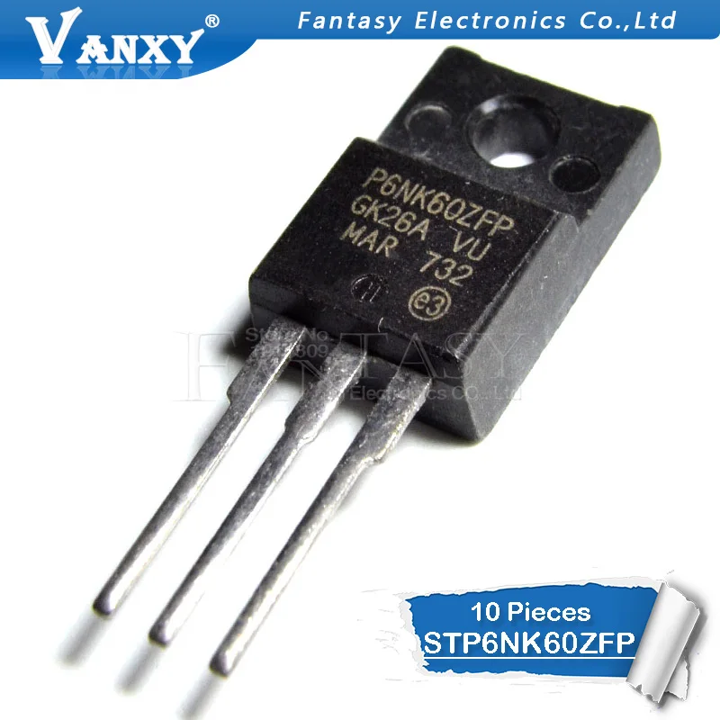 10 шт. STP6NK60ZFP TO 220 STP6NK60 TO220 6NK60ZFP|shipping free| |