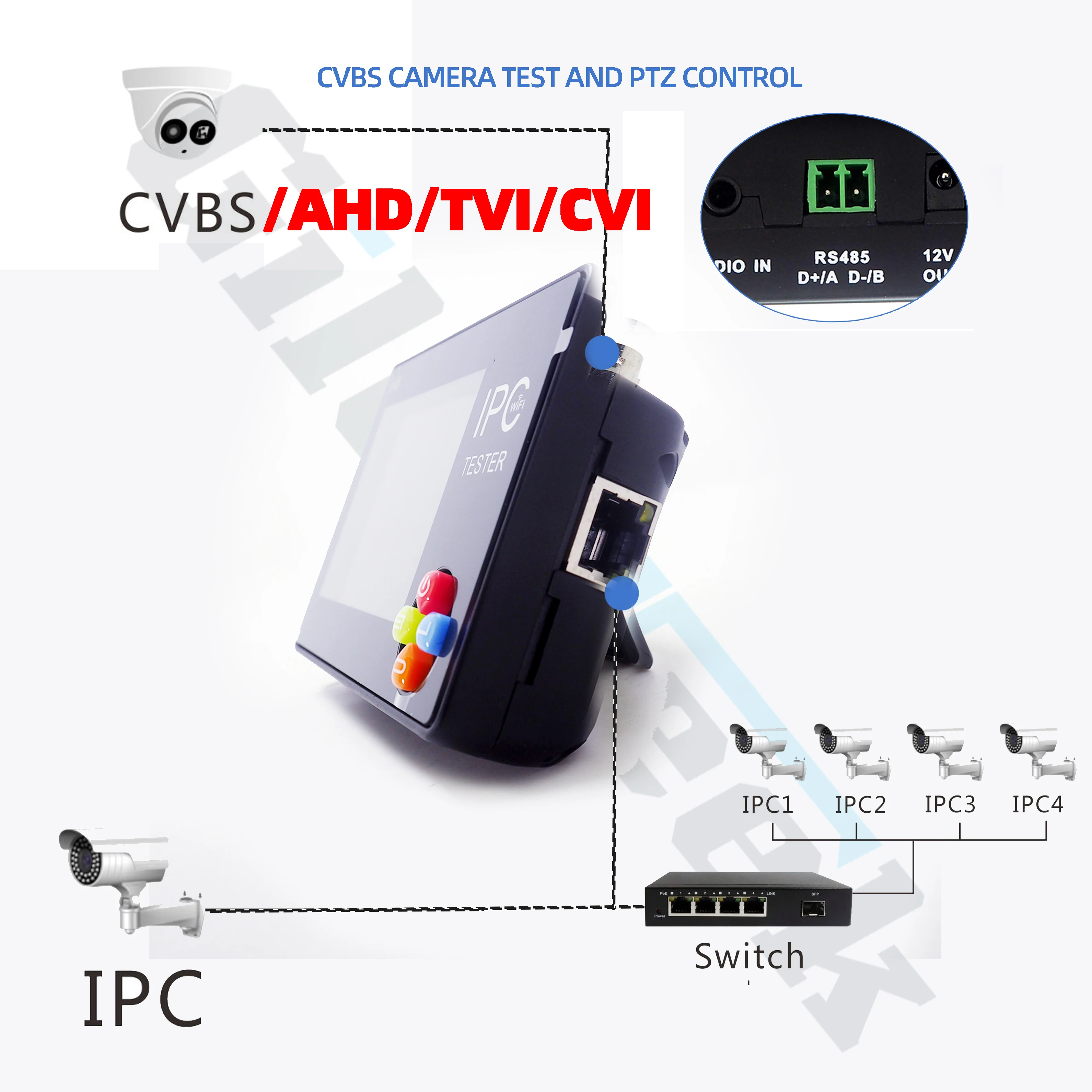 IPC1600ADH плюс 4 к H265 IP камера тестер 8MP AHD/TVI/CVI CVBS CCTV тестер монитор PTZ контроллер Быстрый ONVIF IPC тестер