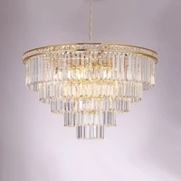 Large Living Room Crystal Chandelier Lighting Luxury lustre lamp Gold round pendant ceiling chandelier E14 led Hotel chandeliers