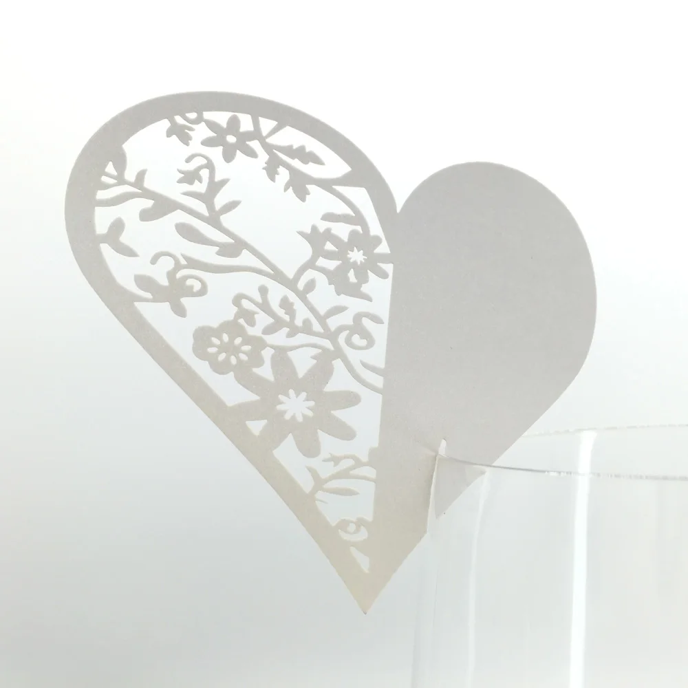 20 шт. романтический цветок резное сердце бокал для вина карточка желаемого стола