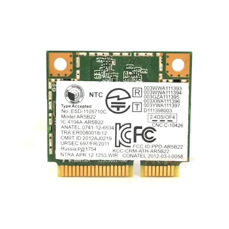 Убийца N1202 Atheros AR9462 AR5B22 802.11a/b/g/n 300 Мбит/с + Bluetooth4.0 WLAN WiFi карта для lenovo Y400 Y500 Y410P S215 U330