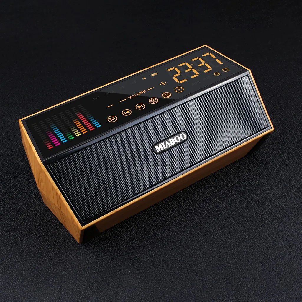 Цвет: желтый MIABOO двойной динамик беспроводной Bluetooth динамик радио Поддержка AUX TF FM ремень аксессуары Смарт часы ремешок - Цвет: Цвет: желтый