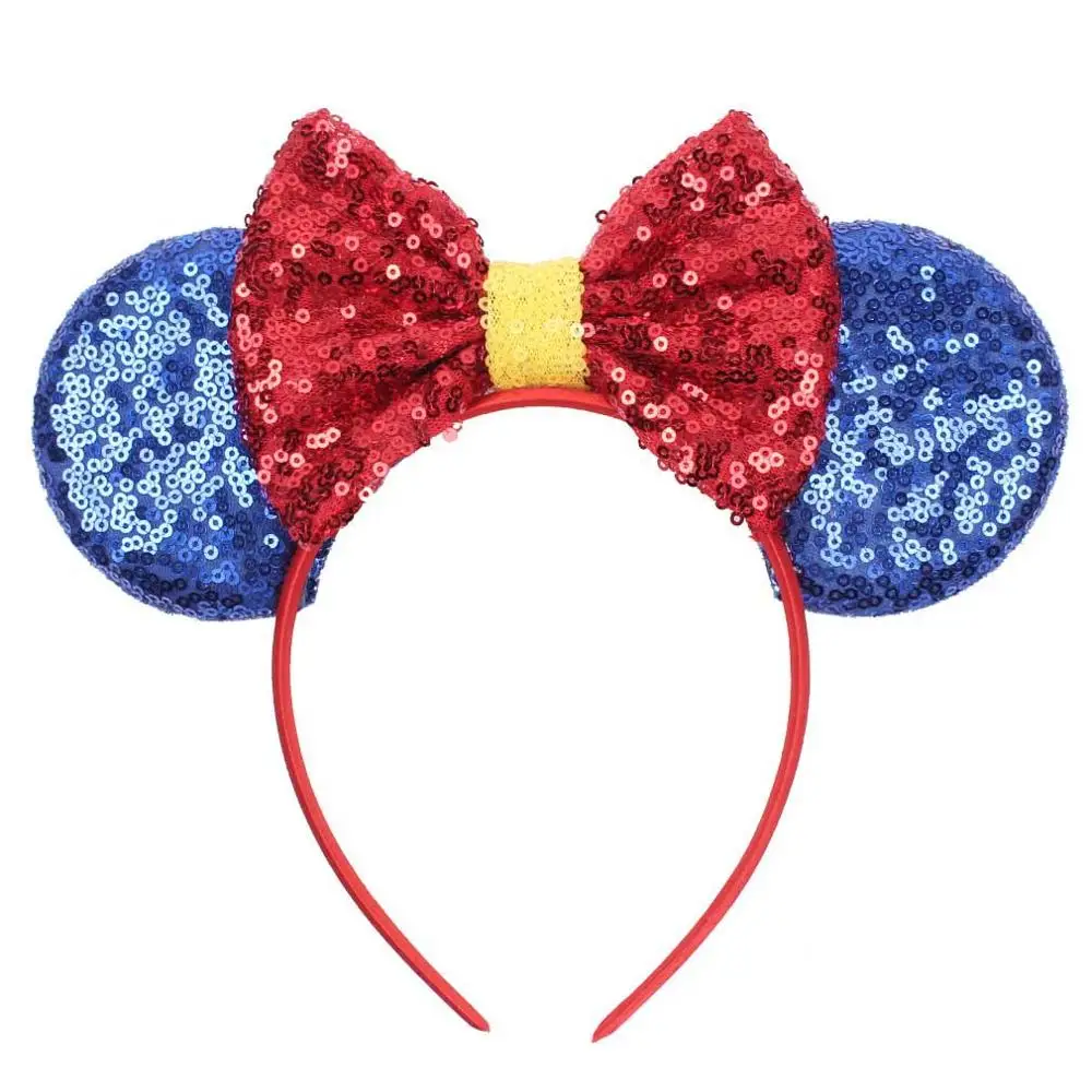 2020 New 3.3&quot Mouse Ears Headband Big Sequin Bow Snow Princess Hair Band For Girls Women DIY Accessories Headbands | Аксессуары для