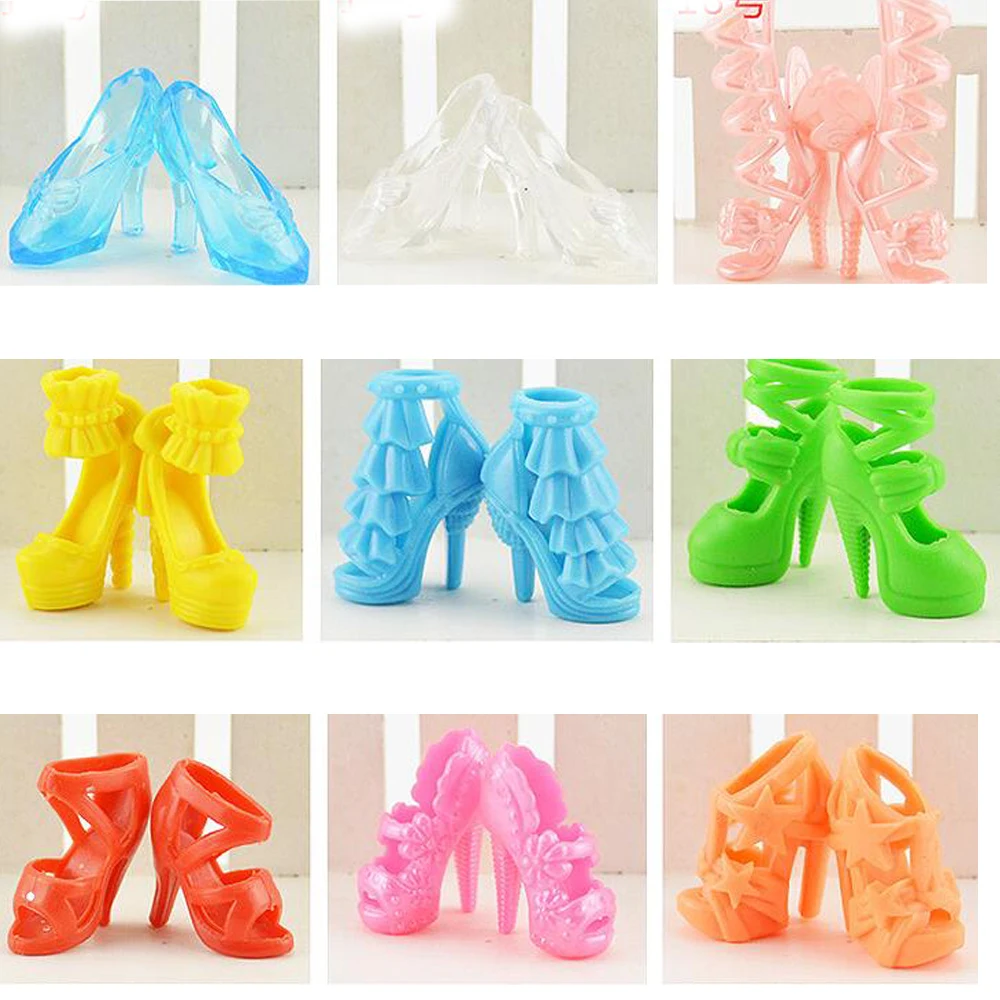 10 пар кукол NK модная Милая разноцветная обувь разных стилей для Барби детская