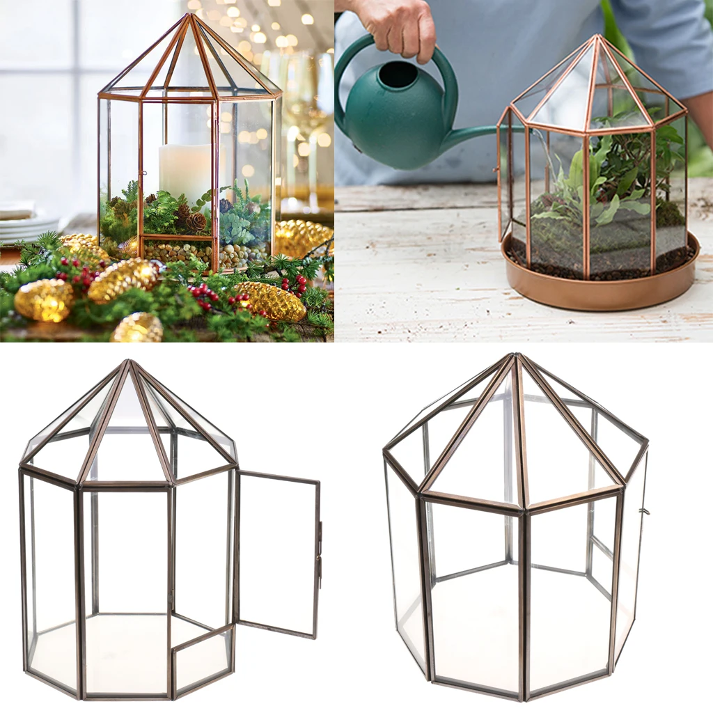 

Freestanding Geometric Terrarium Metal Faceted Succulent Plants Planter Jewelry Candle Holder