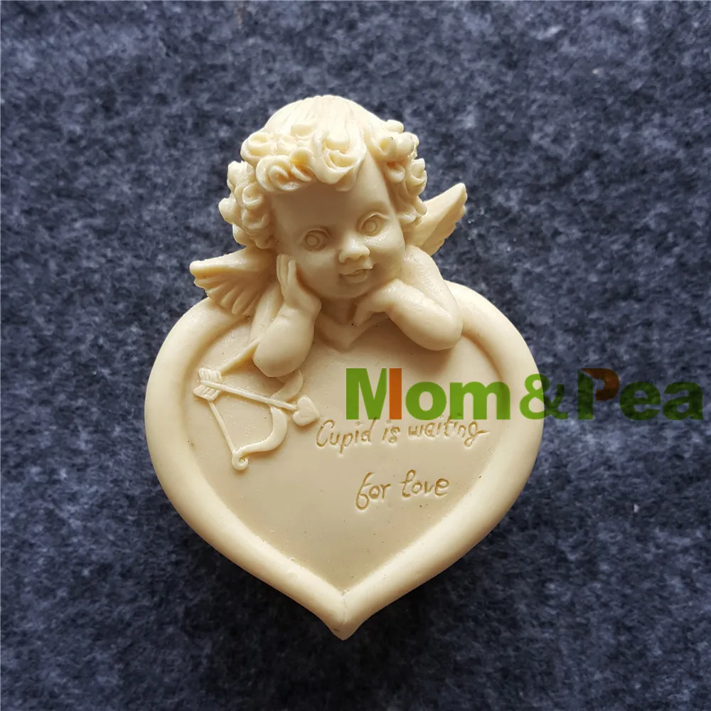 Mom& Pea MP145, силиконовая форма с изображением ангела, украшение торта, помадка, 3D форма для мыла, пищевая форма