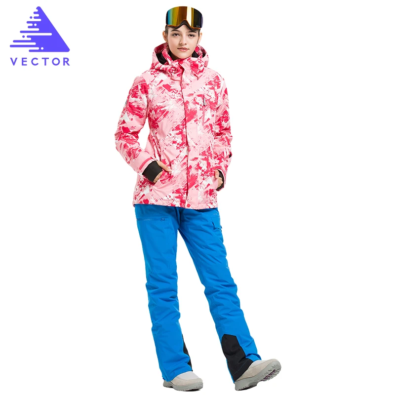 Женские лыжные костюмы лыжная куртка Женская для сноуборда комплект со штанами