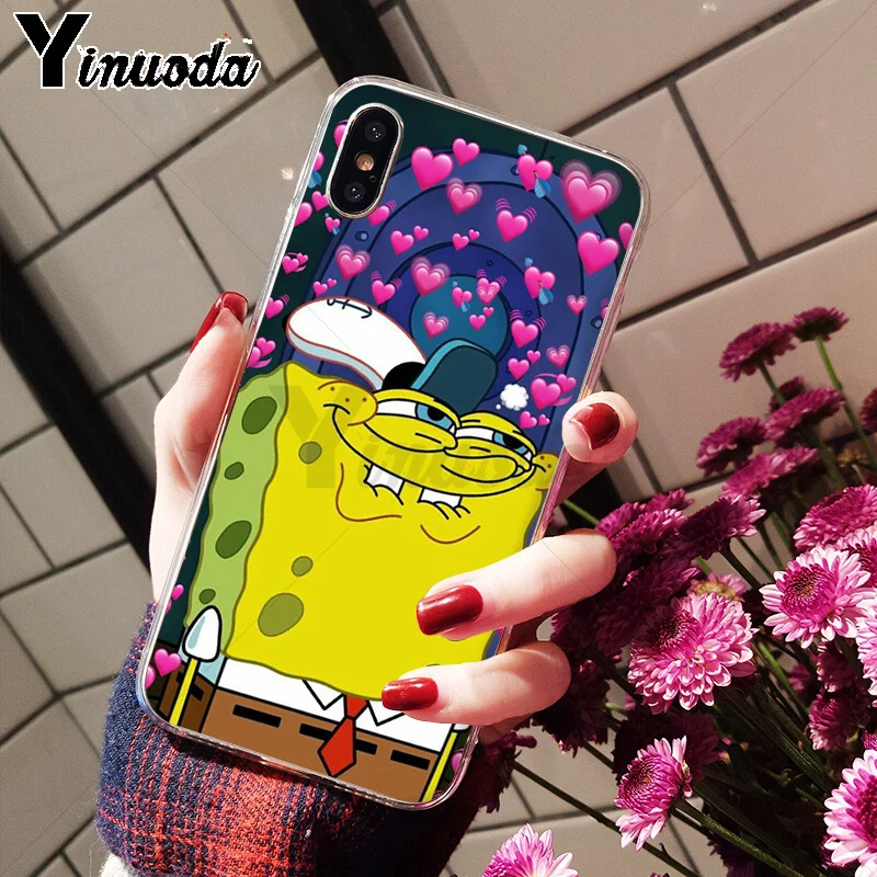 Yinuoda анимация милый Губка Боб ТПУ мягкий резиновый чехол для телефона iPhone 8 7 6 6S Plus