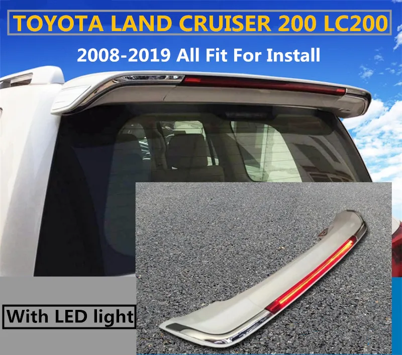 Спойлер для TOYOTA LAND CRUISER 200 LC200 2008- Спойлеры крыла высокого качества ABS с светодиодный подсветкой аксессуары для модификации автомобиля