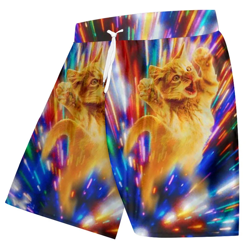 Шорты боксеры OGKB мужские с забавным принтом модные пляжные 3d рисунком цветным