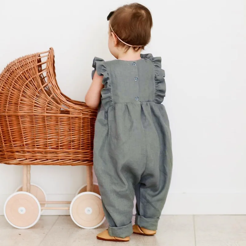 Детский летний комбинезон с оборками в европейском и американском стиле