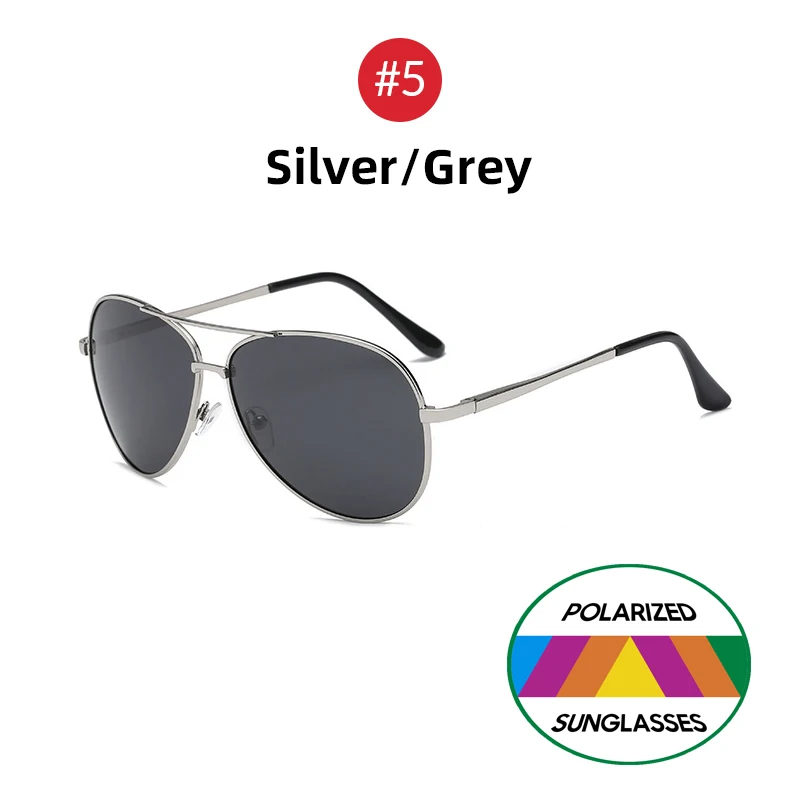 5 Silver Grey VIVIBEE классические мужские авиационные поляризованные солнцезащитные очки с металлической оправой, черные женские Стильные Мужские поляризационные солнцезащитные очки оттенков - Цвет линз: 5 Silver Grey