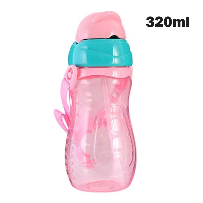 Pink Strap 330ml Абсолютно Фидер для кормления ребенка 330 мл PP для кормления сока молока мини жесткость детские бутылочки с соломинкой - Цвет: Pink Strap 330ml