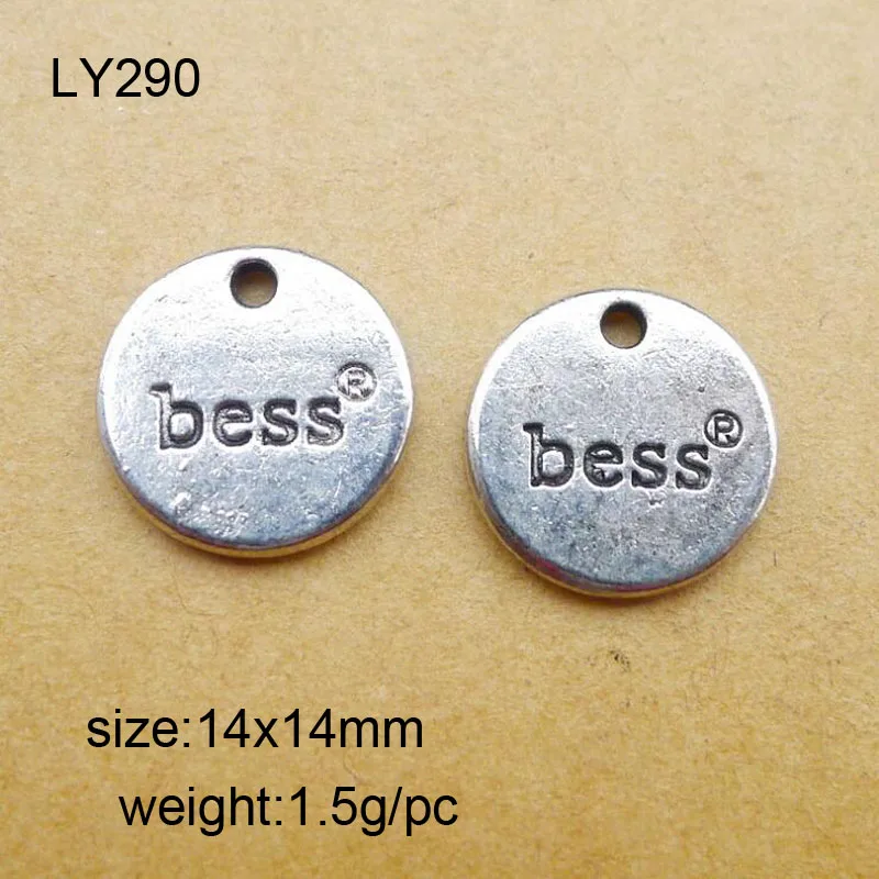 

50pcs Tibetan Silver Plated Letter Bess Charms Pendants Jewelry Making DIY Accessories Charm Handmade Crafts