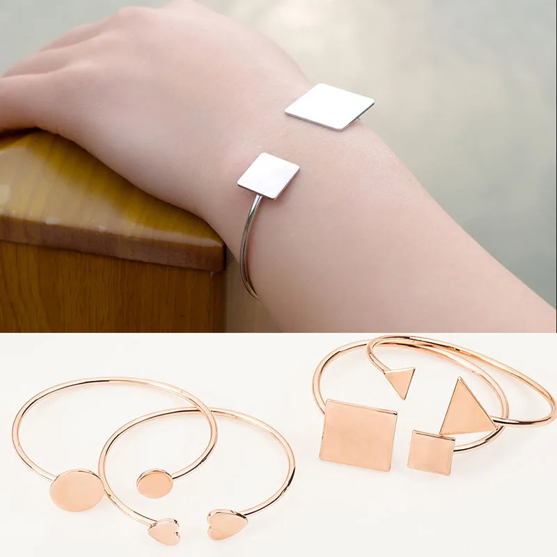 ЛЮБОВЬ Медь Шарм Серебряный треугольный браслет Открытие регулируемые браслеты