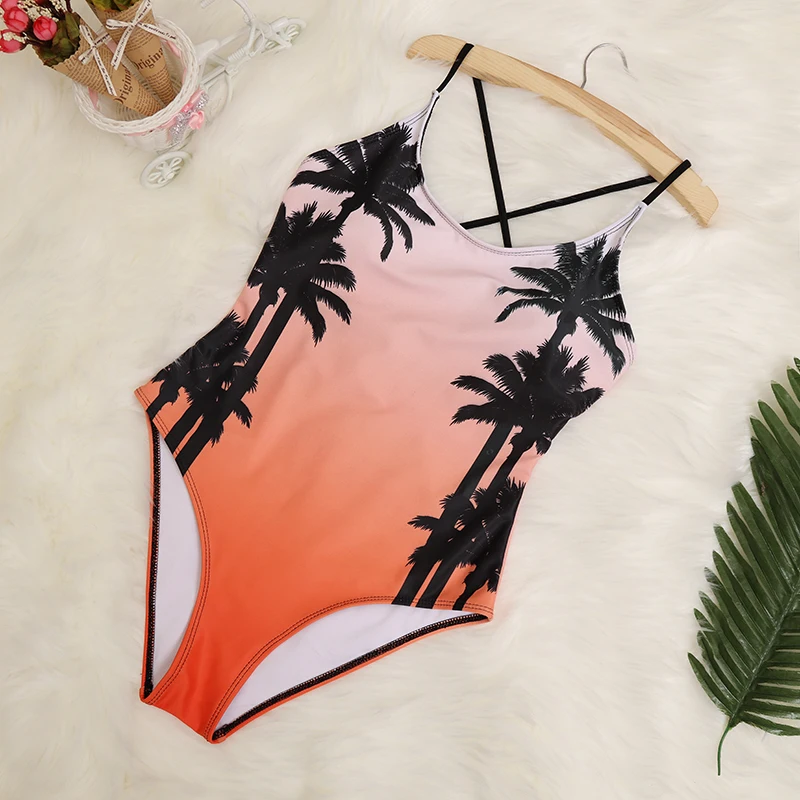 In X Leave print bikini 2019 плюс размер женский купальник Летний из одного предмета
