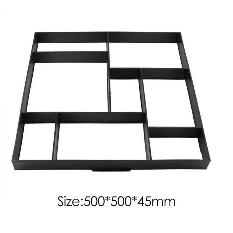500x500x45mm C Форма для изготовления дорожек DIY пластиковая брусчатка цемент кирпич сад дорога бетонные формы многоразовые бетонный цемент камень дизайн - Цвет: 500x500x45mm C