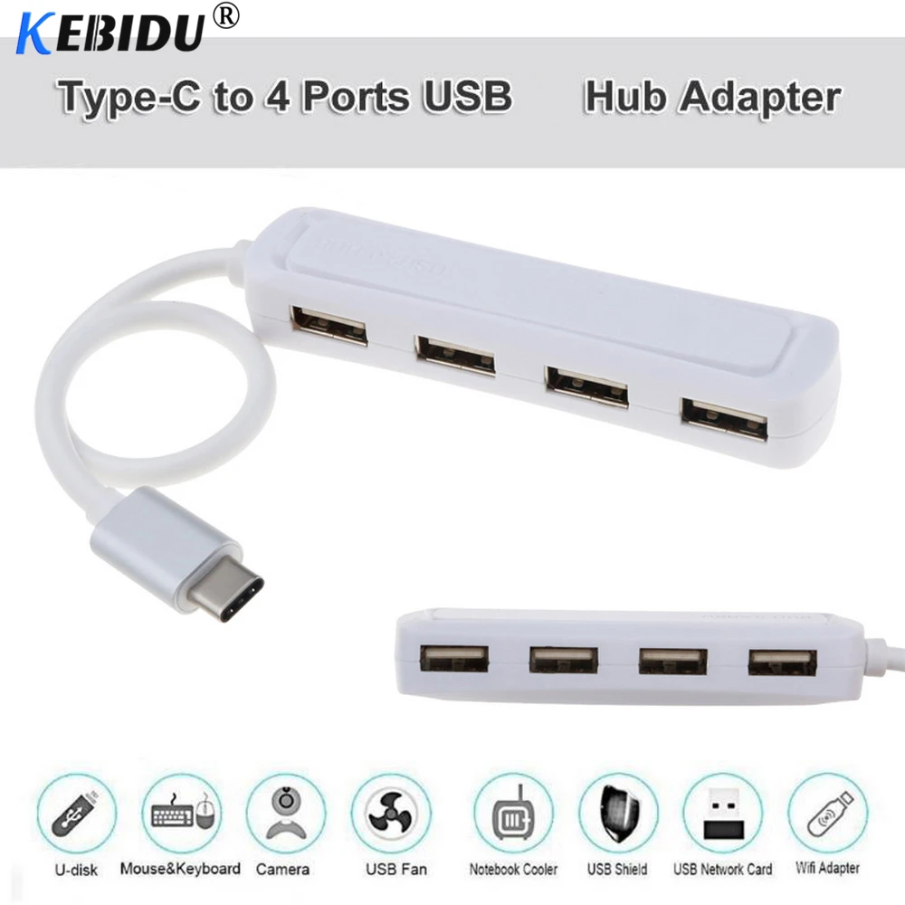 Хаб Kebidu Type c USB 3 1 к 2 0 4 портовый разъем разветвитель адаптер для ПК ноутбука
