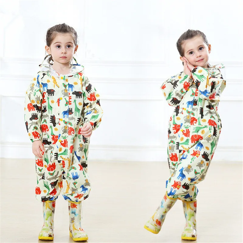 Детские Непромокаемые дождевики с мультяшным принтом детские комбинезоны