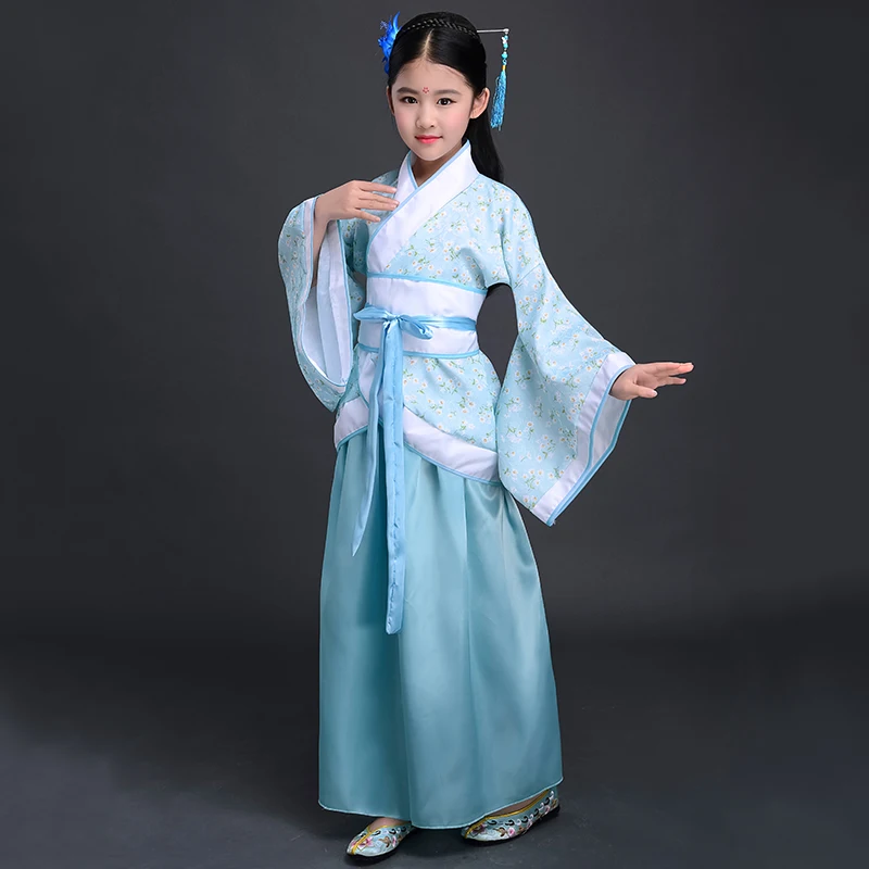 

Chinese Ancient Costume Fairy Brocade Girls Classical Hanfu Folk Dance Traditional Chinese Dance Costumes China Clothing DN2131