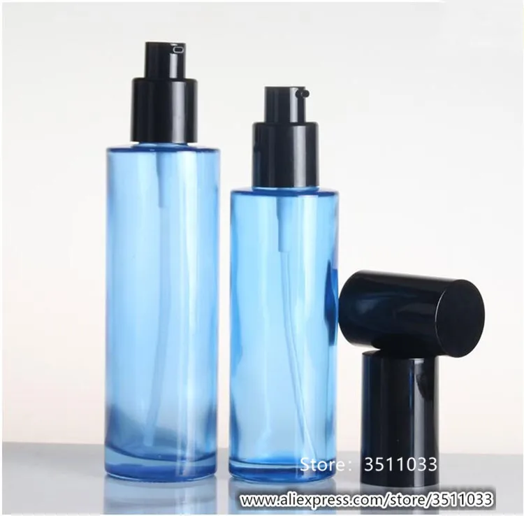 10 шт Высокое качество голубое стекло пустая бутылка для лосьона Косметическая