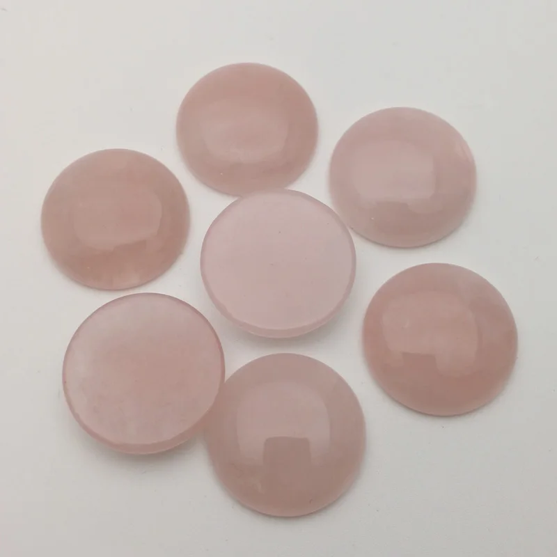 Оптовая Мода Розовый кристалл натуральный камень Бусины 25 мм круглый кабошон без