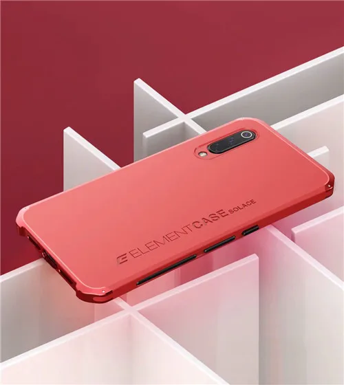 red and red Алюминиевый металлический бампер чехол для телефона для Xiaomi Mi 9 Coque 360 полная гибридная Броня матовая PC задняя крышка для Xiaomi Mi 9 чехол противоударный - Цвет: red and red