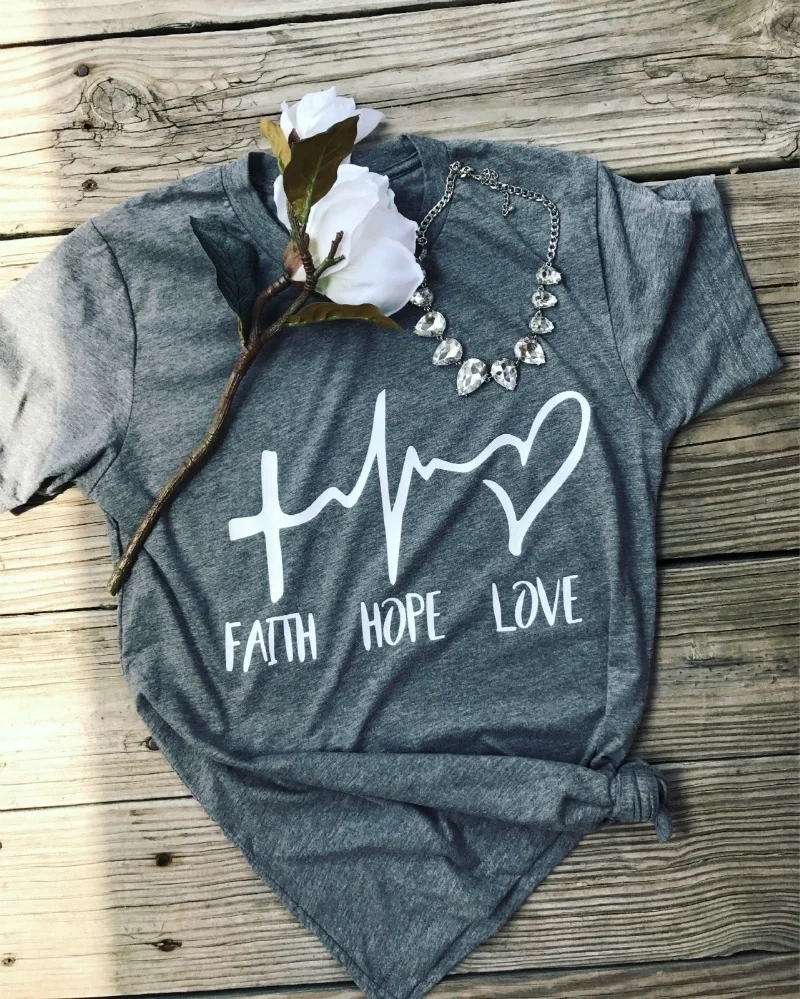 Женская верная рубашка 2019 Вера надежды любовь вдохновляющая христианская