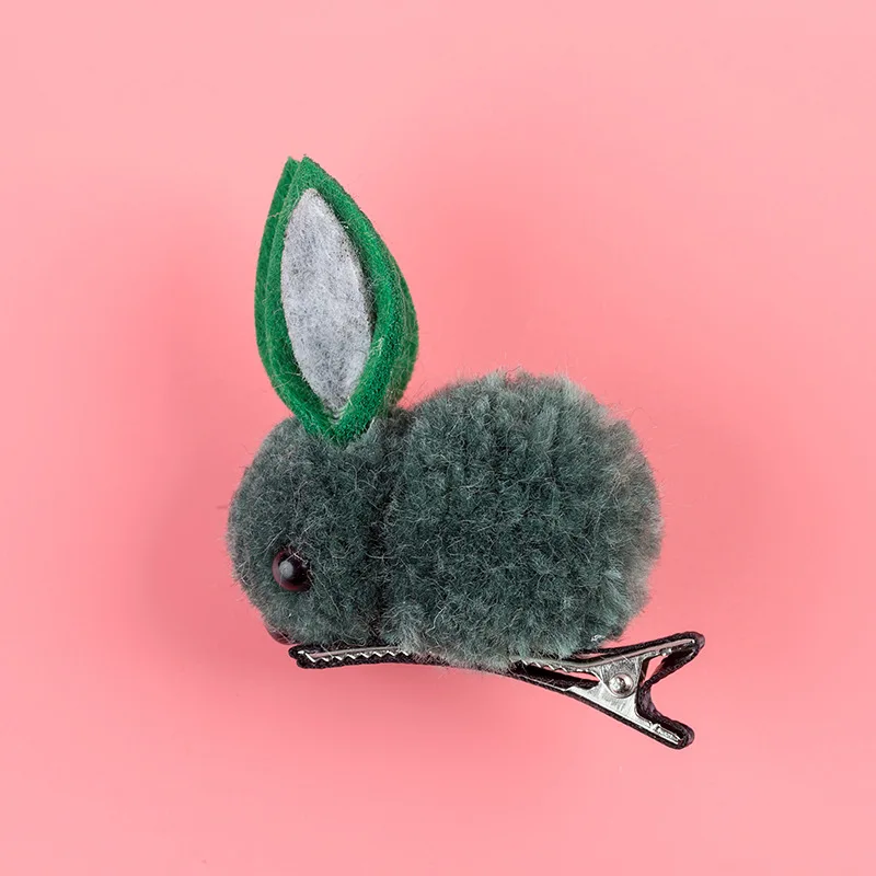 Hair pin (Dark Green Детские эластичные резинки для волос; Аксессуары для девочек с объемным кроликом; милые заколки для волос для маленьких девочек; детские головные уборы; детская шпилька; резинки для волос для малышей - Цвет: Hair pin (Dark Green