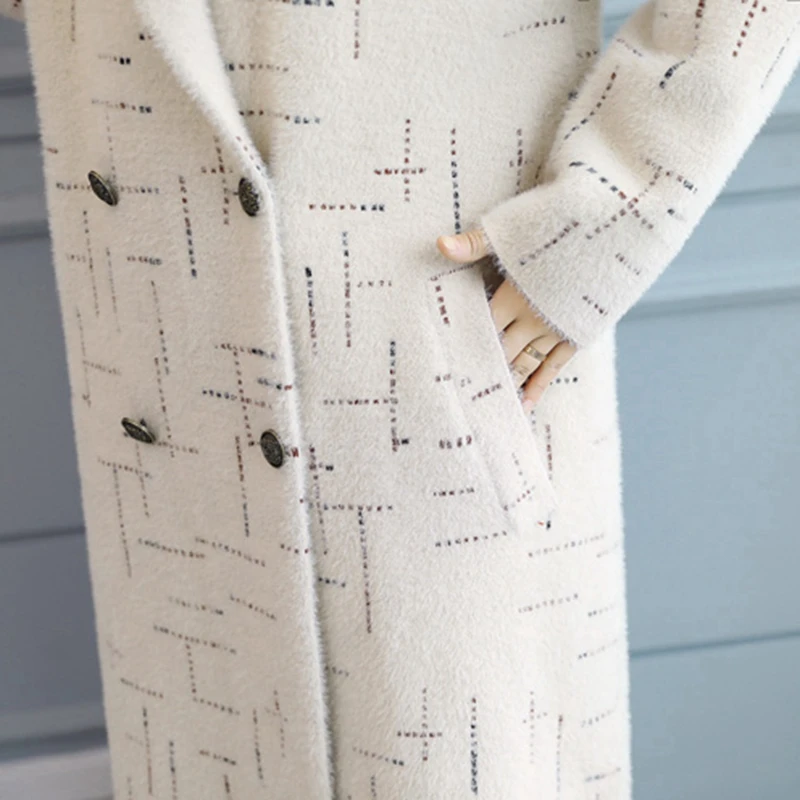 Женское длинное осенне зимнее Новое свободное шерстяное пальто женское модное