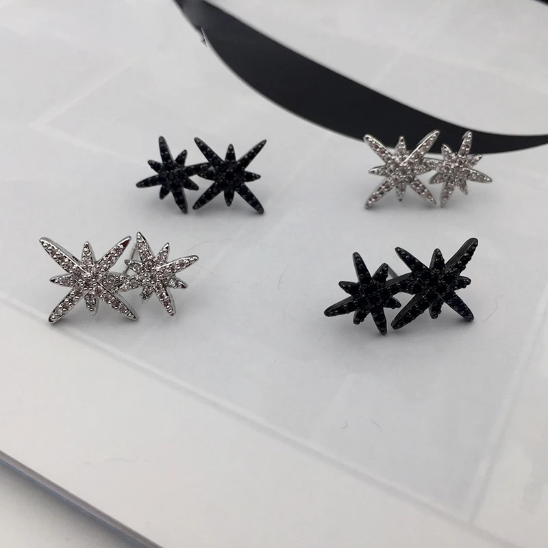 Ciliy 2018 Women Luxury Fashion Cubic Zirconia Stud Earring Bridal Wedding Star Shape Jewelry Female Accessories WD8150 | Украшения и