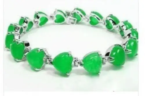 Горячая продажа-&gt @ доставка&gt Красивый зеленый нефритовый браслет с сердцем