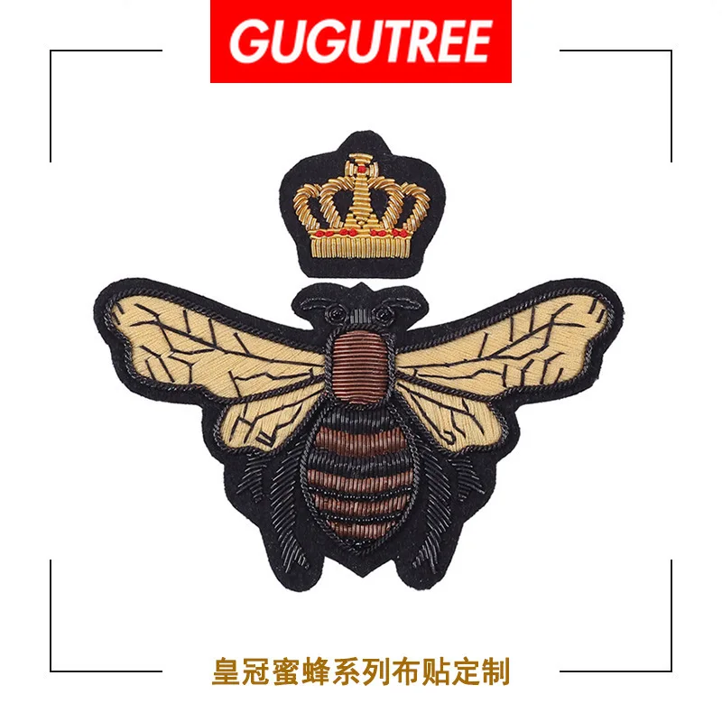 GUGUTREE индийская шелковая вышивка корона уши рисовый якорь искусственное Лев