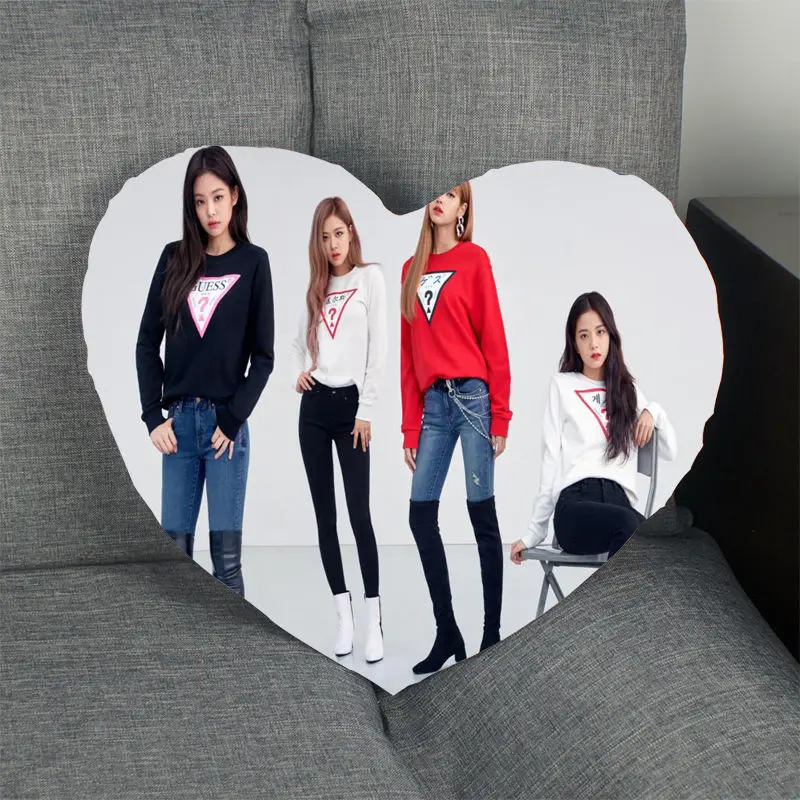 7 Kpop наволочка лента для девушки BLACKPINK в форме сердца атласная тканевая Подушка Чехол для дома спальни свадебное украшение наволочки - Цвет: 7