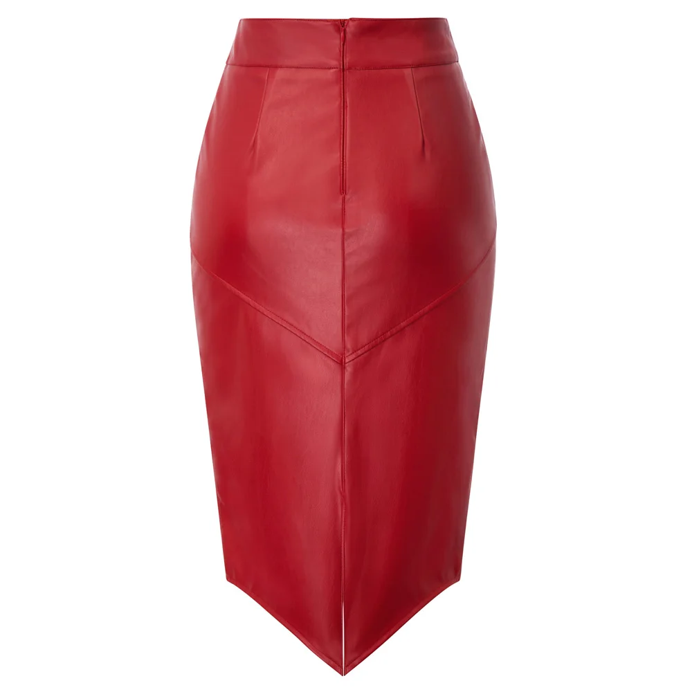 Женская юбка карандаш из искусственной кожи Grace Karin однотонная облегающая