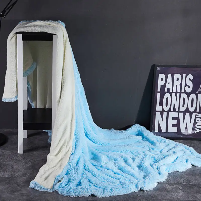 Домашнее Двухслойное одеяло мягкая кожа привязка полиэфирное трикотажное