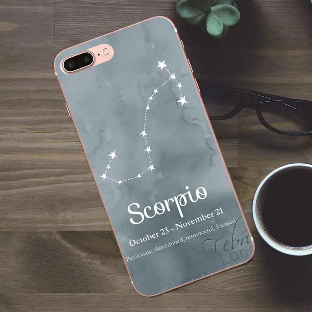 ТПУ чехол для телефона 12 созвездий зодиака Apple iPhone X 4 4S 5 5C SE 6 6S 7 8 Plus Galaxy A3 A5 J1 J2 J3 J5 J7