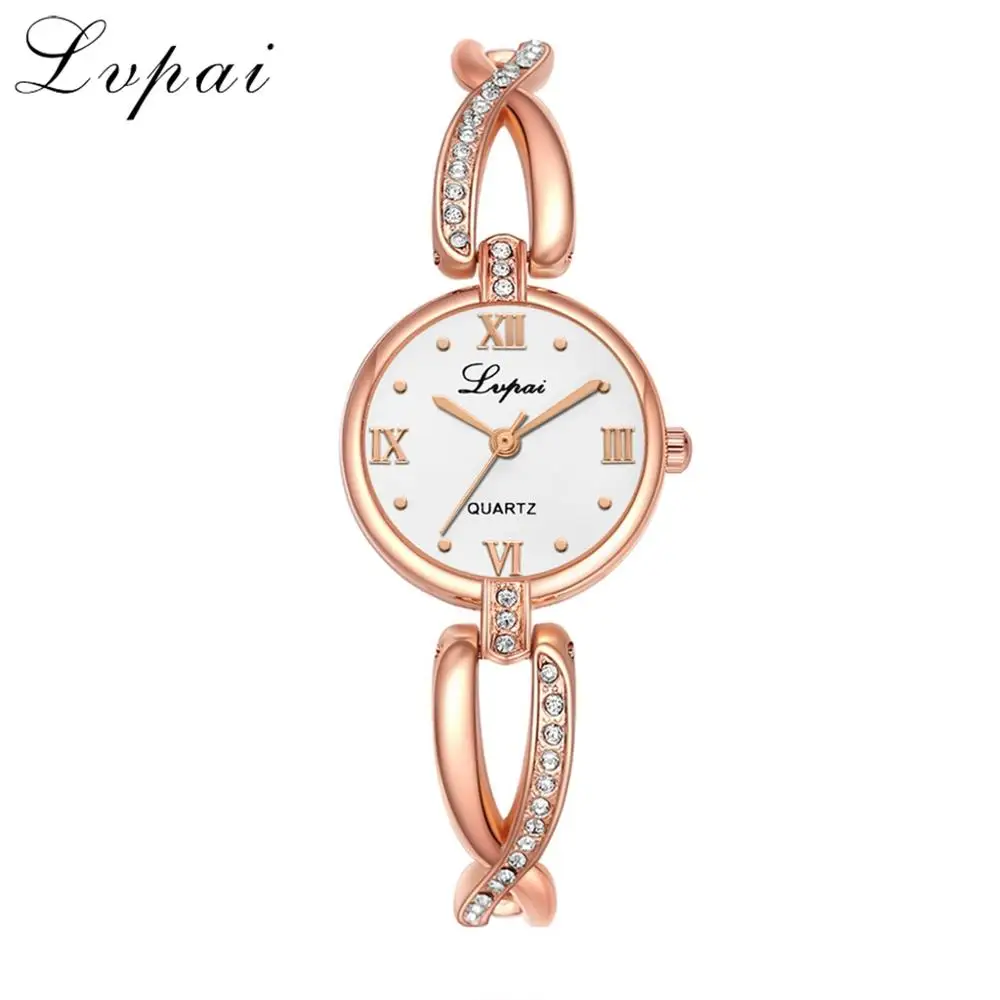 Rose Gold White P897 Lvpai новые модные часы со стразами женские роскошные брендовые дамские часы из нержавеющей стали Кварцевые часы reloj mujer - Цвет: Rose Gold White P897