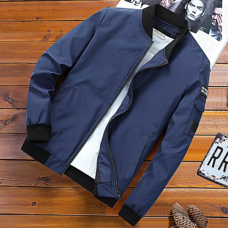 Blue 002 MANTLCONX, летняя, осенняя мужская куртка, брендовая одежда, ветровка, мужские пальто, бейсбольная куртка, Повседневная тонкая мужская куртка размера плюс M-4XL - Цвет: Blue 002